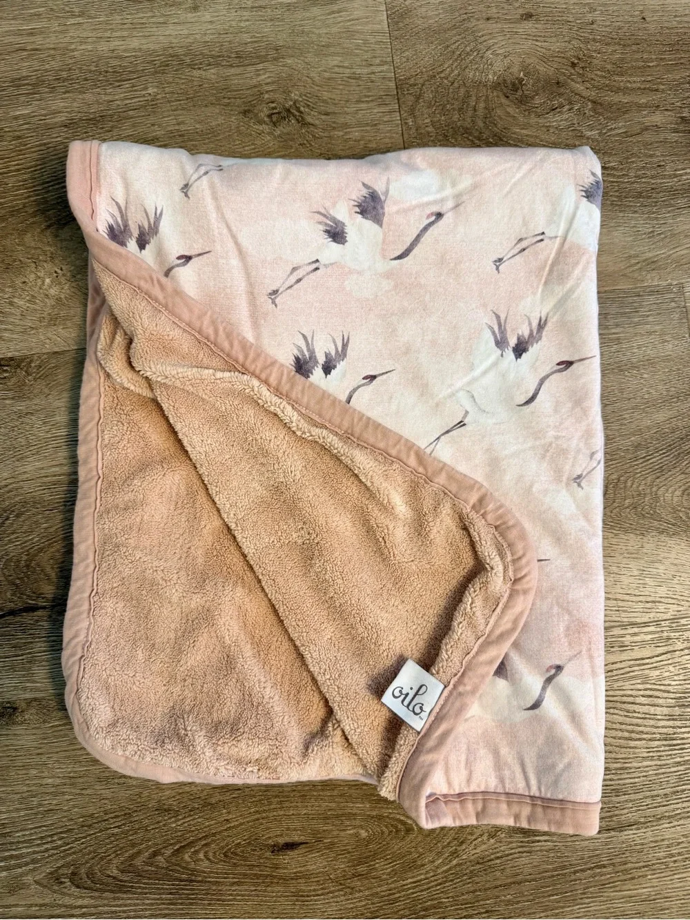 Oilo Studio Pink Crane Cuddle Blanket